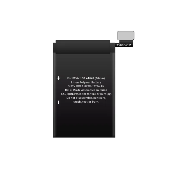 High quality OEM Apple watch battery S3 Cellular 38mm A1848 battery