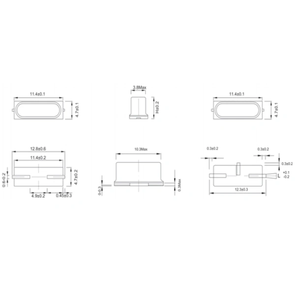 SMD11447 11.4X4.7X3.5MM AT-CUT Crystal Resonators