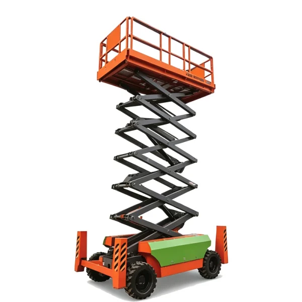 Self-Propelled Rough Terrain Wheeled Outrigger Scissor Lift | 14–16 m Working Height
