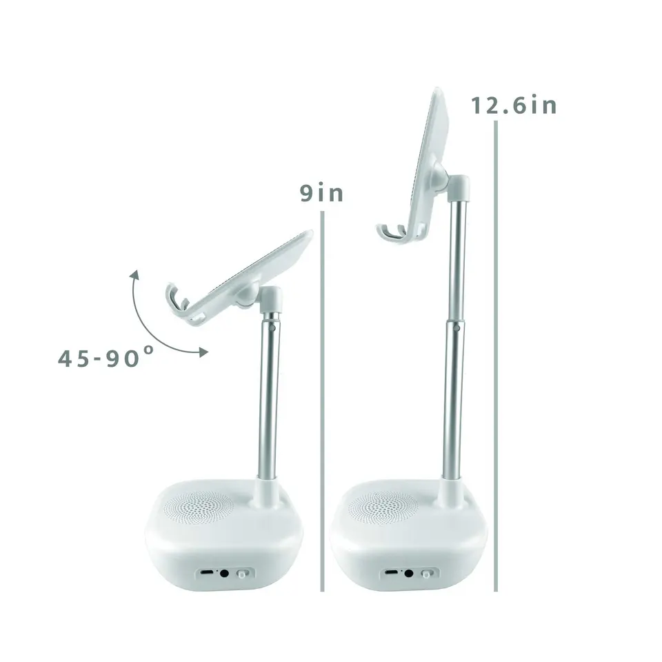 Wireless Speaker with Adjustable Phone and Tablet Desk Stand Holder