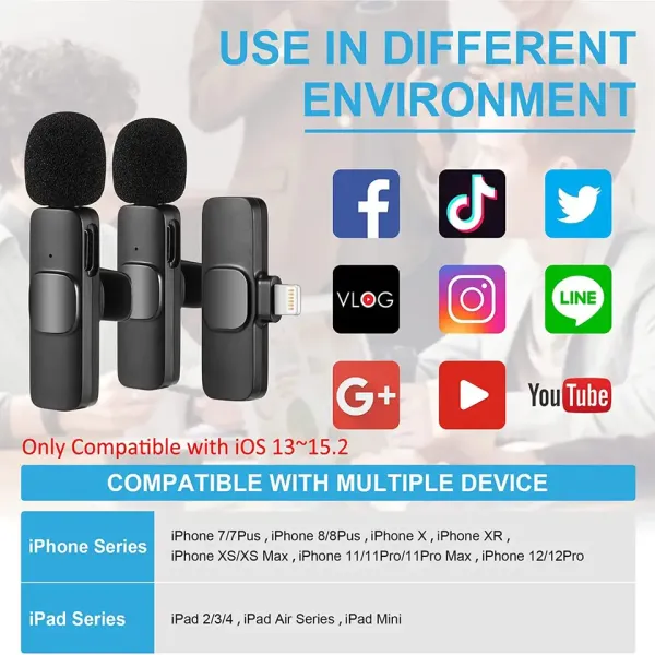 Plug-Play Wireless Lavalier Mic 