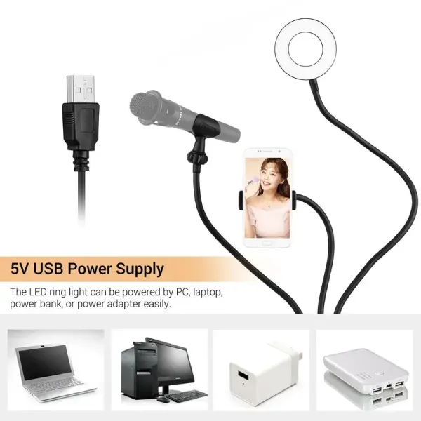 3.5 Inch Clip-On Mini USB Ring Light Fill-in Lamp