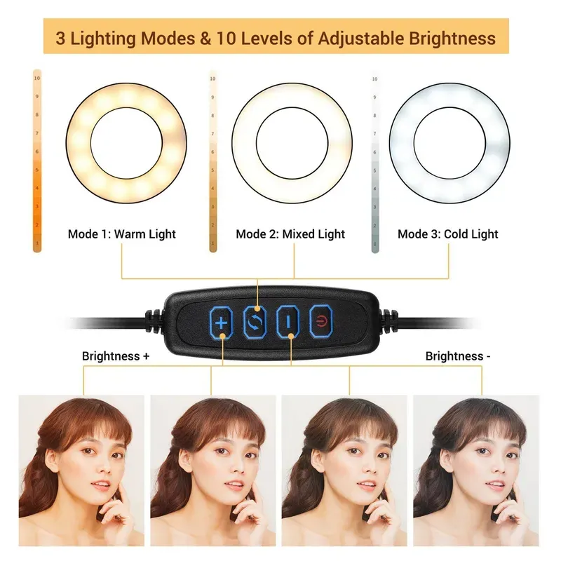 3.5 Inch Clip-On Mini USB Ring Light Fill-in Lamp