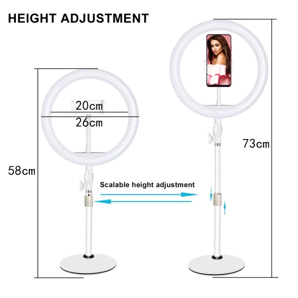 10-inch USB Ring Light for Desk Table