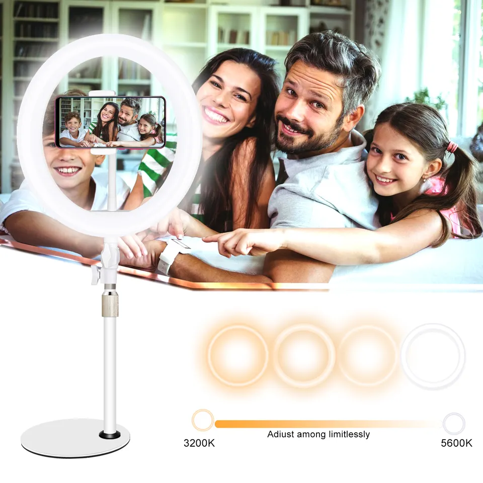 10-inch USB Ring Light for Desk Table