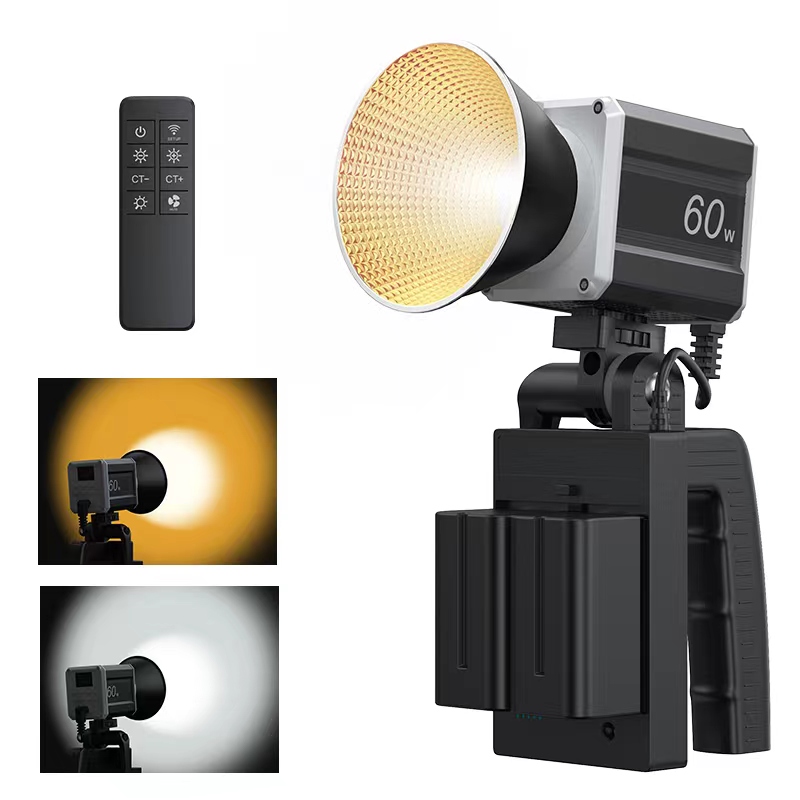 Battery Grip Handheld 60W COB Photography Light