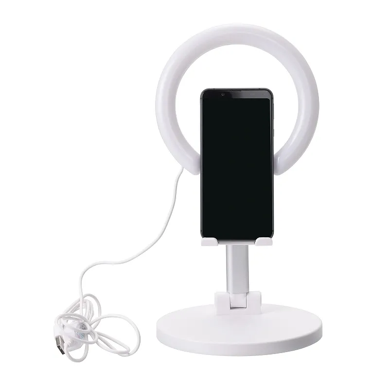 Folding Desktop LED Lamp Portable Mobile Phone Stand Beauty Ring Light
