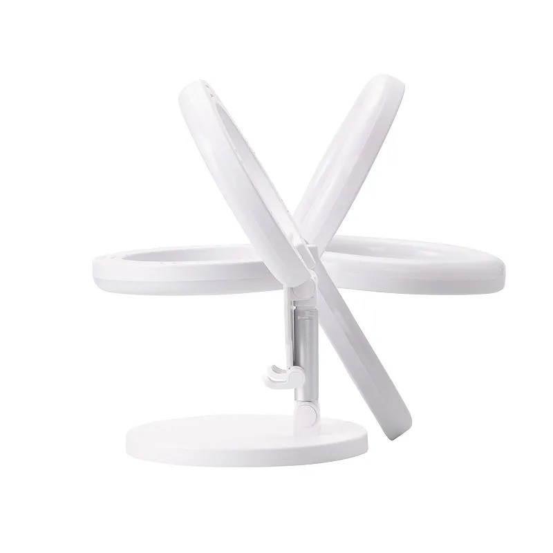 Folding Desktop LED Lamp Portable Mobile Phone Stand Beauty Ring Light