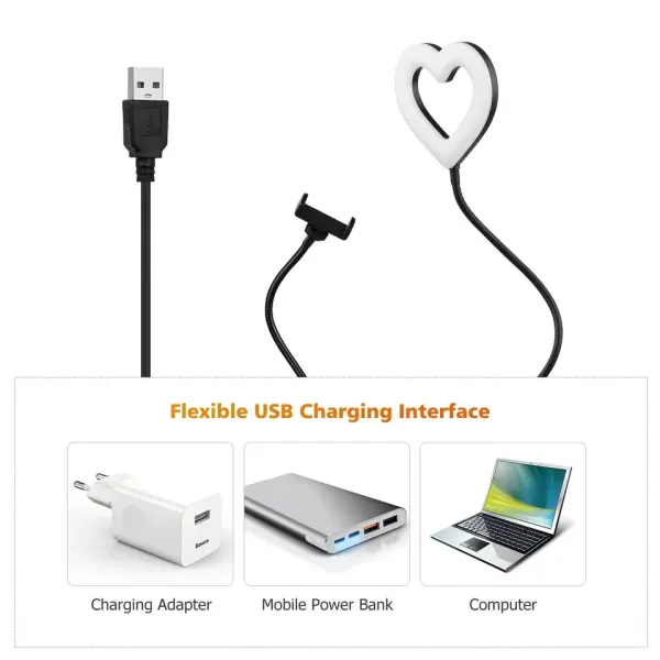 Clip On Desk Heart Shape 6inch SELFIE RGB RING LIGHT