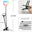 Clip On Desk Heart Shape 6inch SELFIE RGB RING LIGHT