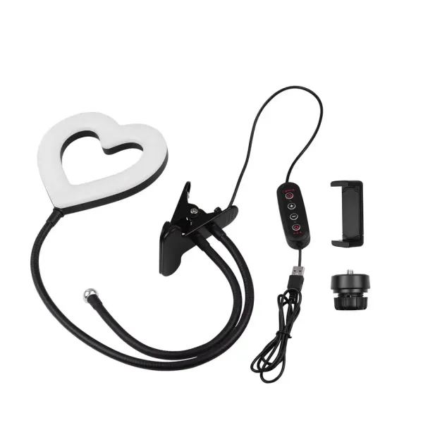 Clip On Desk Heart Shape 6inch SELFIE RGB RING LIGHT