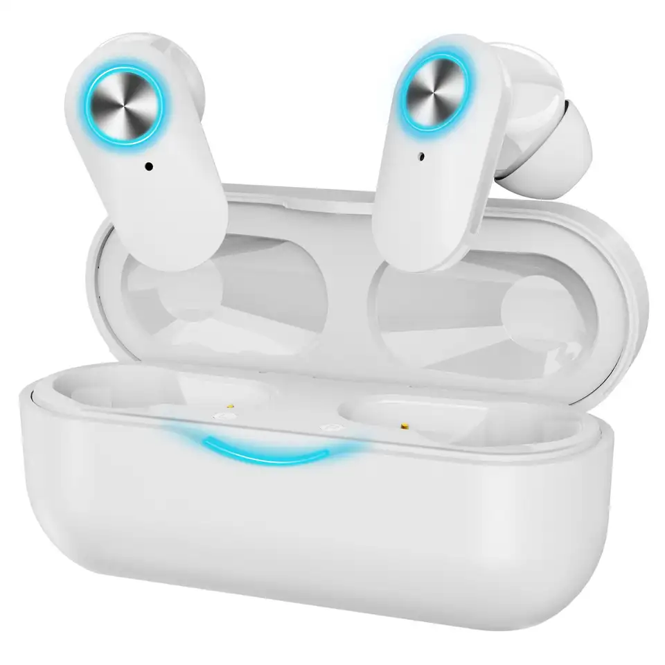 Solar Earbuds Bluetooth Headphones with Solar Panels and Charging Box