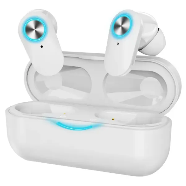 Solar Earbuds Bluetooth Headphones with Solar Panels and Charging Box