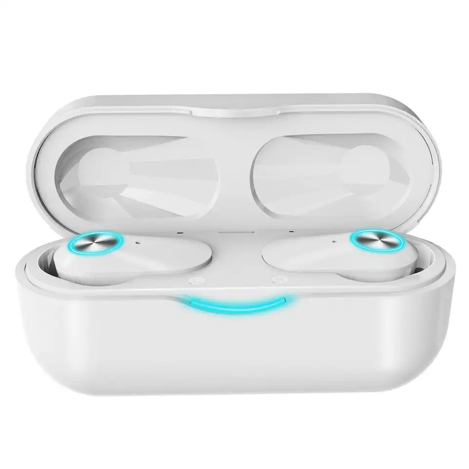 Solar Earbuds Bluetooth Headphones with Solar Panels and Charging Box