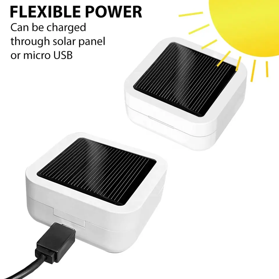 Solar Rechargeable Earbuds Headphones with Charging LED Case