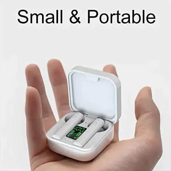 Solar Rechargeable Earbuds Headphones with Charging LED Case