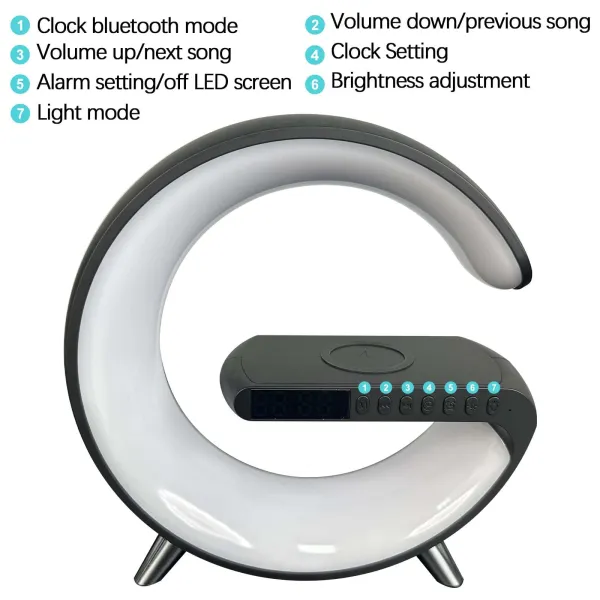 4 In 1 Wireless Charger Night Light Bluetooth Speaker 