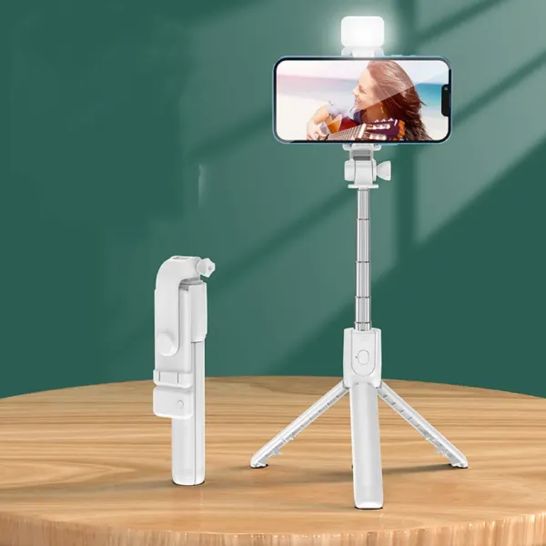 4 in 1 Bluetooth Selfie Stick Tripod with phone holder led fill light