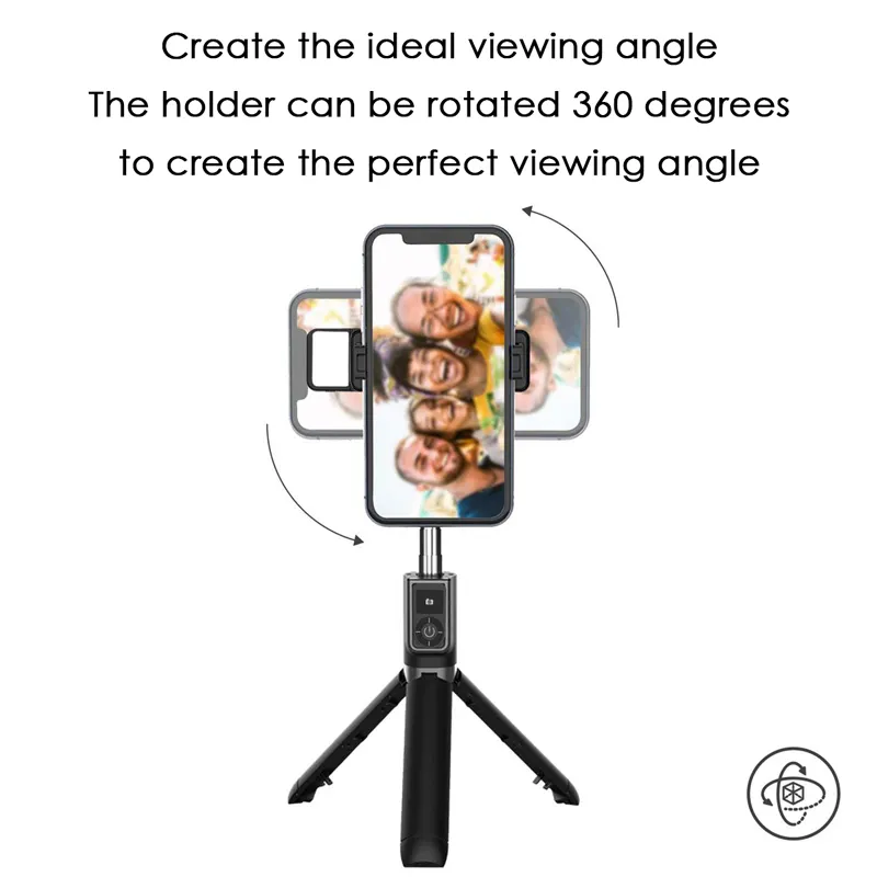 wireless selfie stick tripod stand with remote control Led fill light