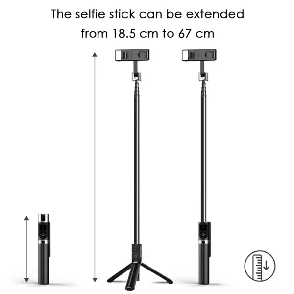 wireless selfie stick tripod stand with remote control Led fill light