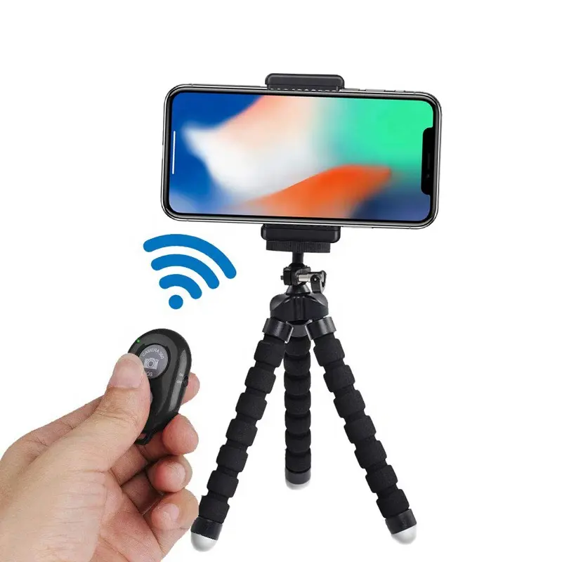 Sponge Octopus Flexible Tripods Selfie Stick with Mobile Phone Holder 