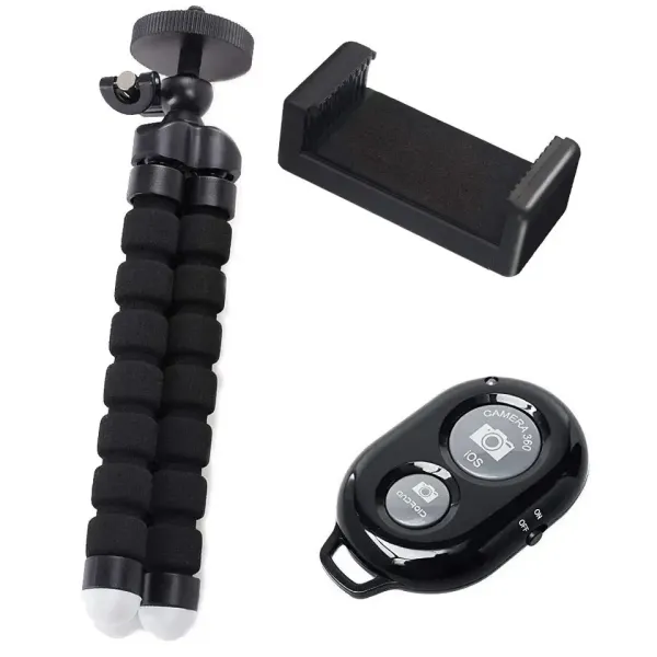 Sponge Octopus Flexible Tripods Selfie Stick with Mobile Phone Holder 