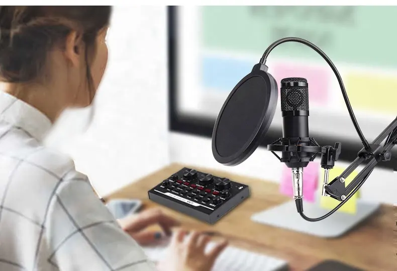  Vlogging Recording Condenser USB Microphone KIT