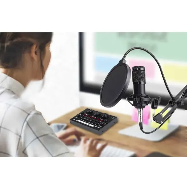  Vlogging Recording Condenser USB Microphone KIT