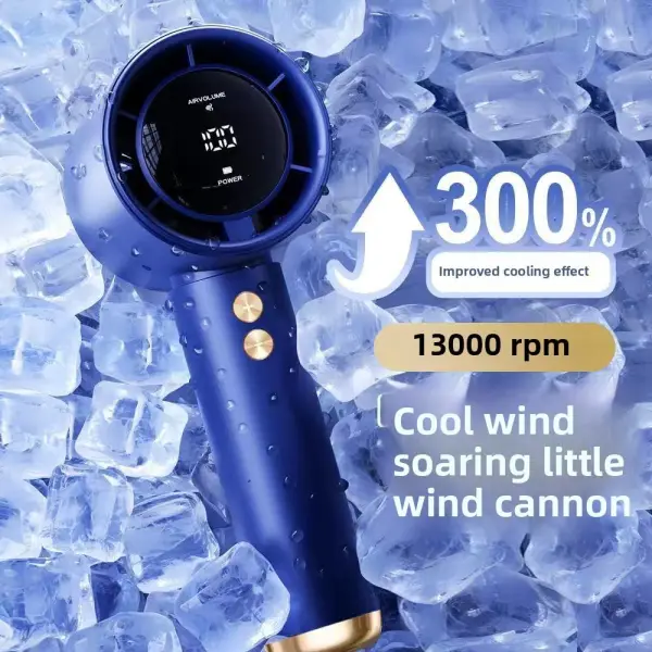 High Speed LED Digital Handheld Fan