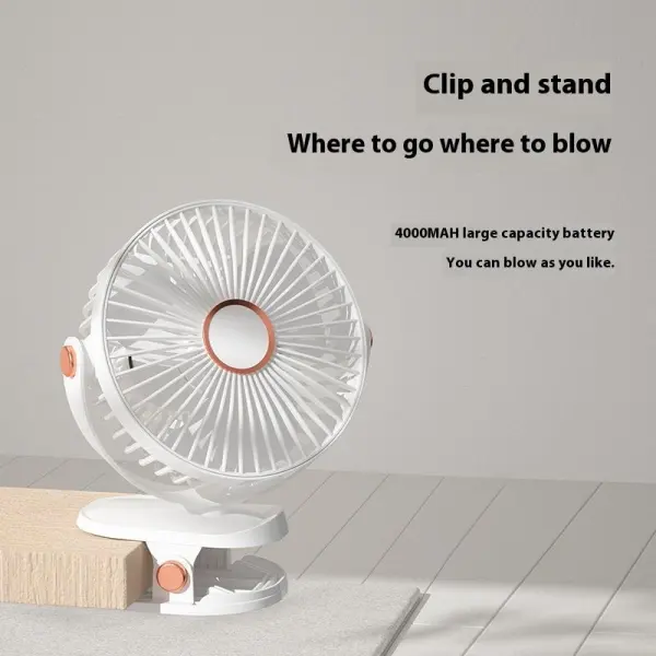 Rechargeable Table Fan Portable Mini Desk Clip-on Type Fan