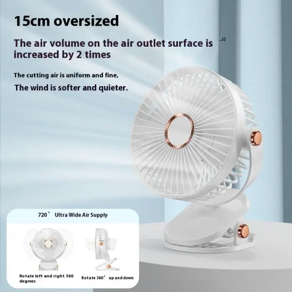 Rechargeable Table Fan Portable Mini Desk Clip-on Type Fan