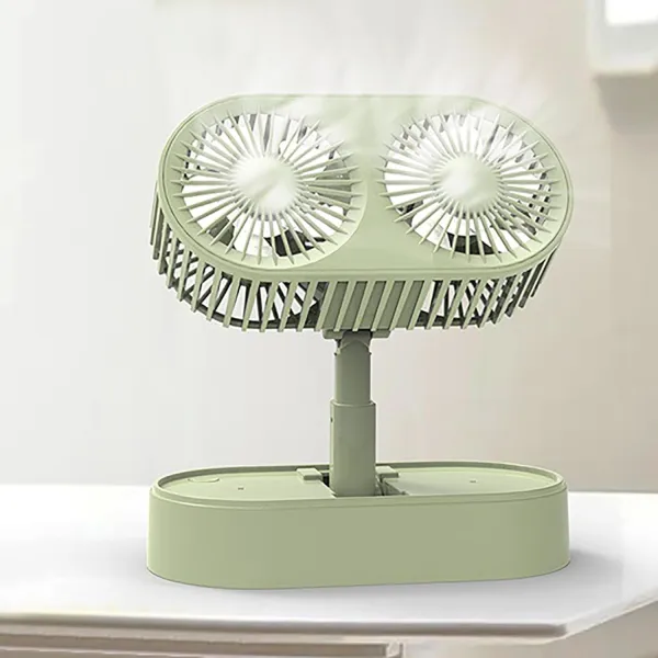 Desktop Small Personal Fan with 2 Rotatable Heads Desk Type Fan