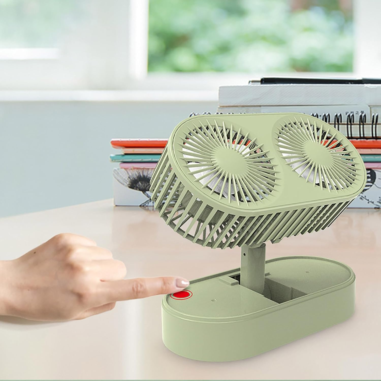 Desktop Small Personal Fan with 2 Rotatable Heads Desk Type Fan