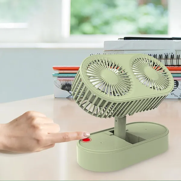 Desktop Small Personal Fan with 2 Rotatable Heads Desk Type Fan