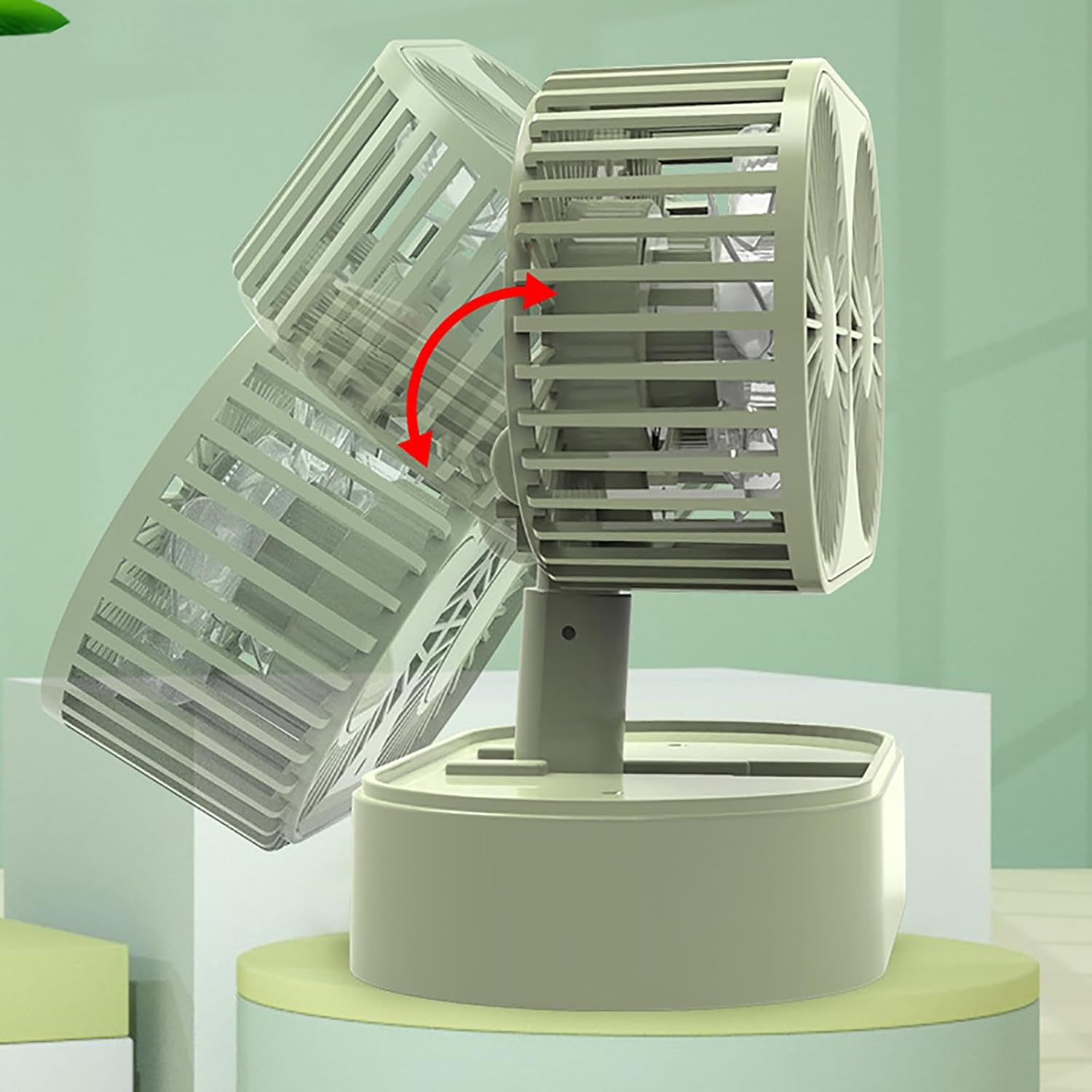 Desktop Small Personal Fan with 2 Rotatable Heads Desk Type Fan