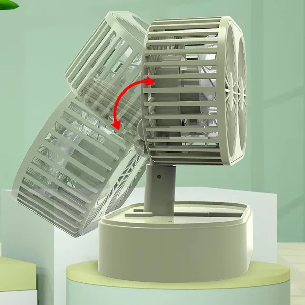 Desktop Small Personal Fan with 2 Rotatable Heads Desk Type Fan