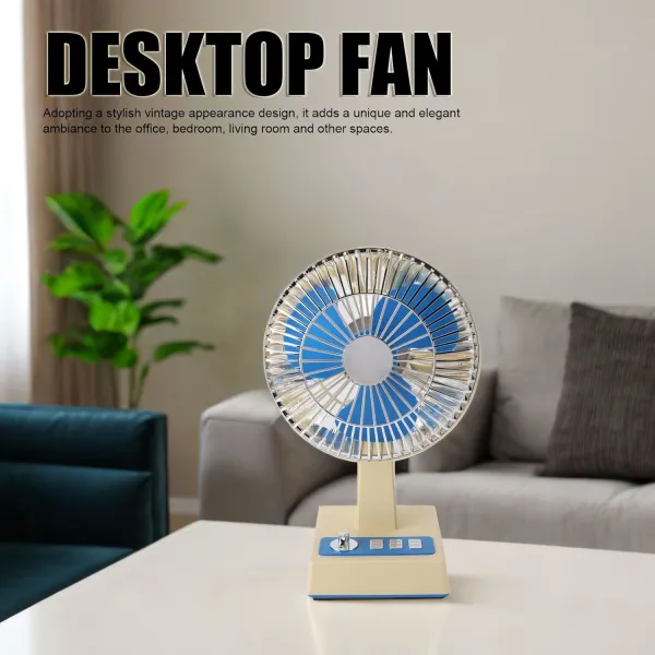 High Appearance Cooling Vintage Retro Style Desktop Fan for Home Office Desk Decor Gift