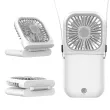 Portable Mini Handheld Fan Necklace Fan 3 Speeds Hanging Neck Cooling Fan