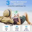 Portable Mini Handheld Fan Necklace Fan 3 Speeds Hanging Neck Cooling Fan