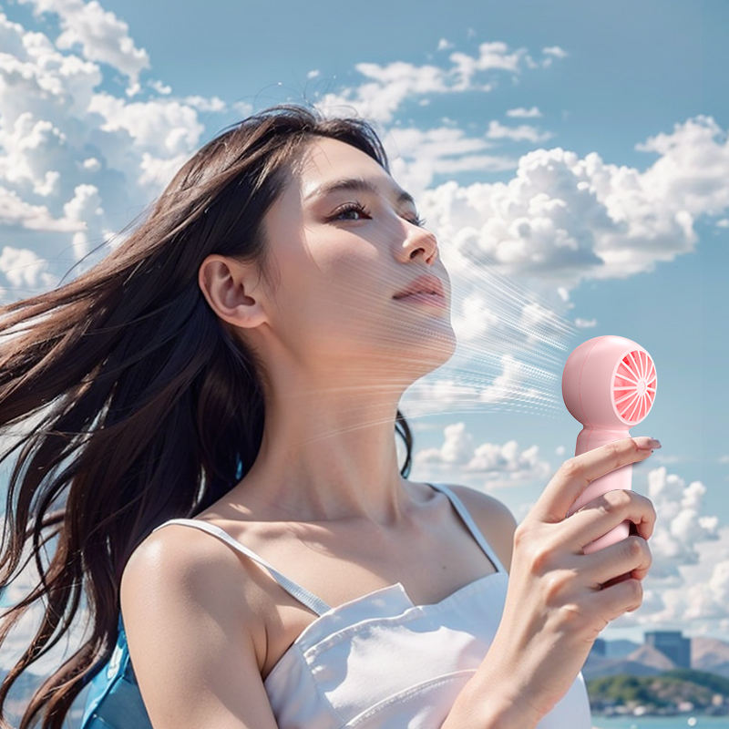 Handheld Mini Fan, USB Rechargeable, 4 adjustable wind speeds, Portable Handheld Fan for Office School Outdoor Travel