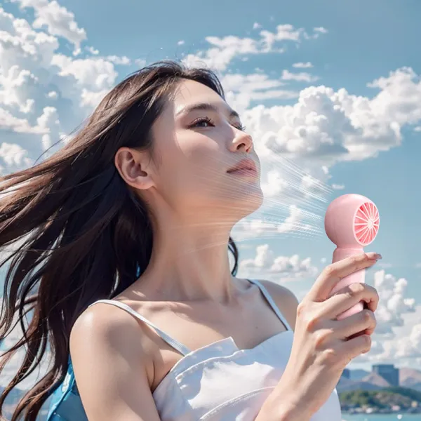 Handheld Mini Fan, USB Rechargeable, 4 adjustable wind speeds, Portable Handheld Fan for Office School Outdoor Travel