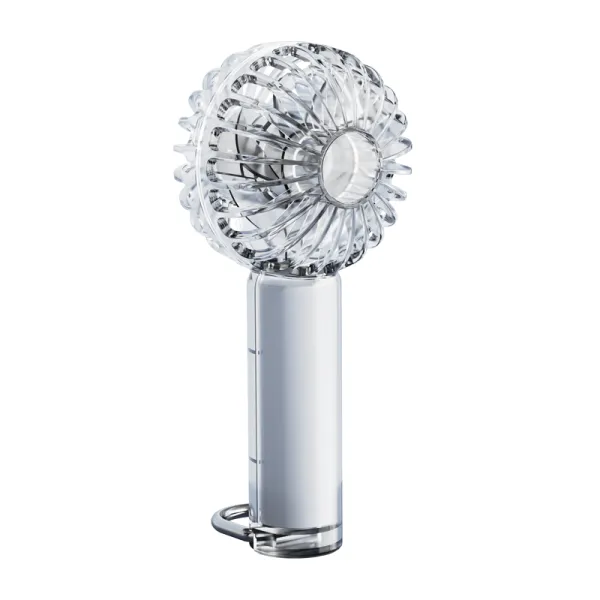Portable Handheld Mini Fan Transparent Mini Fan with Coloruful Light for Indoor Outdoor