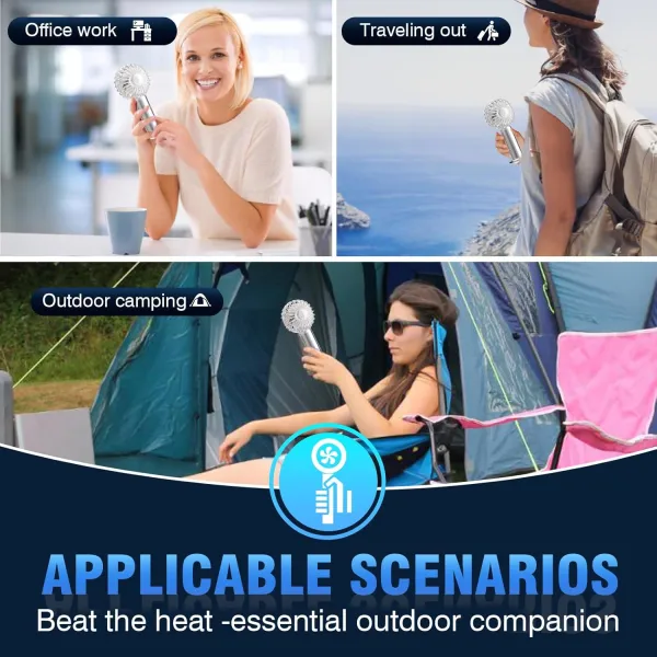 Portable Handheld Mini Fan Transparent Mini Fan with Coloruful Light for Indoor Outdoor