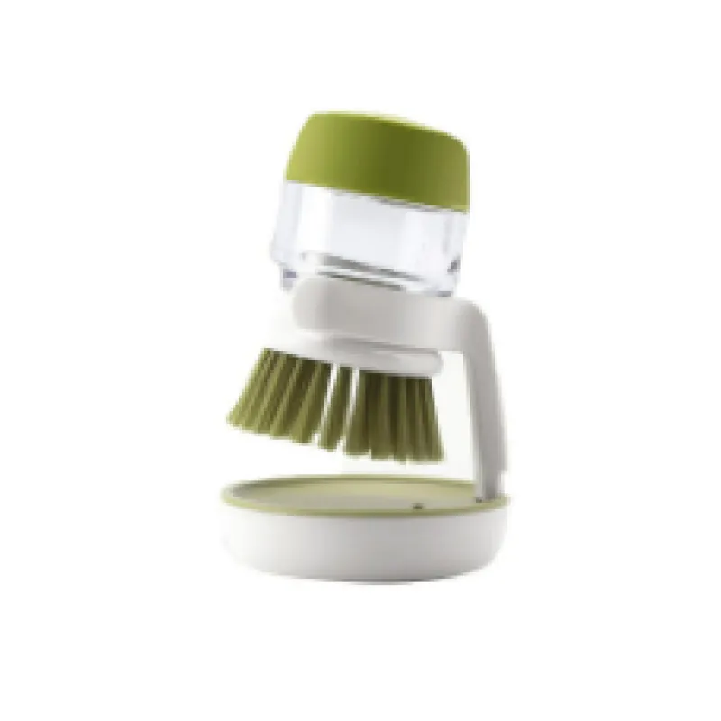 Soap dispensing dishwashing brush