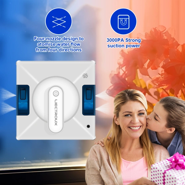 Window Cleaning Robot Liectroux YW509, 4-Way Water Spray