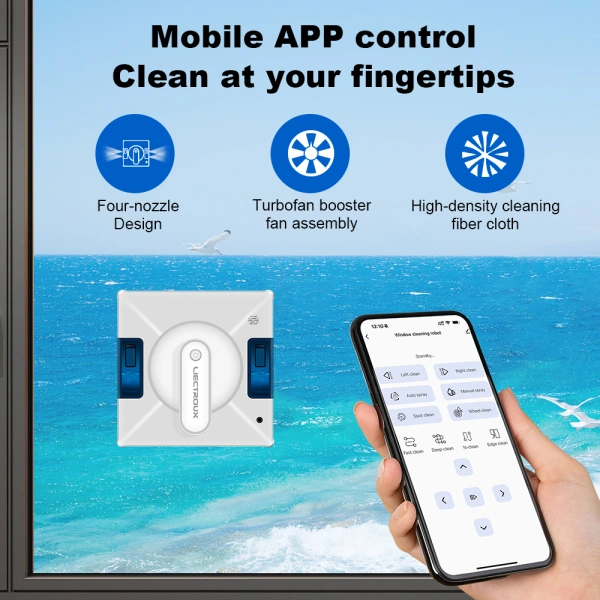 Window Cleaning Robot Liectroux YW509, 4-Way Water Spray