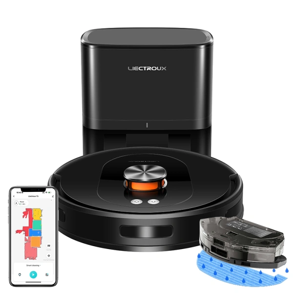 Liectroux T9 LDS robot vacuum cleaner with self-emptying dustbin