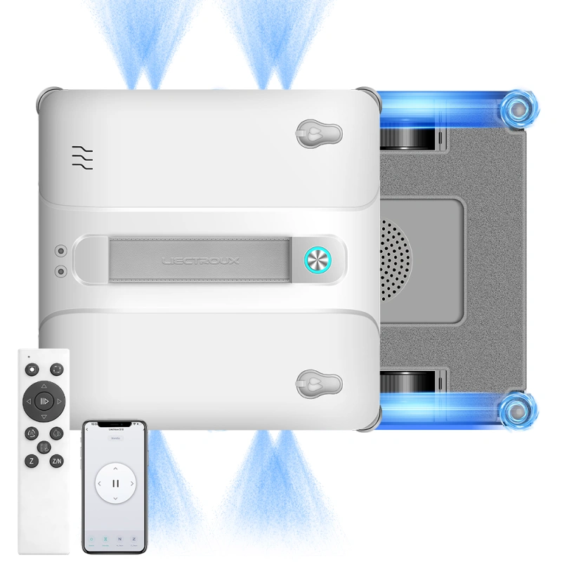 Liectroux S10 Fensterputzroboter, 8-Wege-Wassersprühsystem, 9 kPa Saugkraft