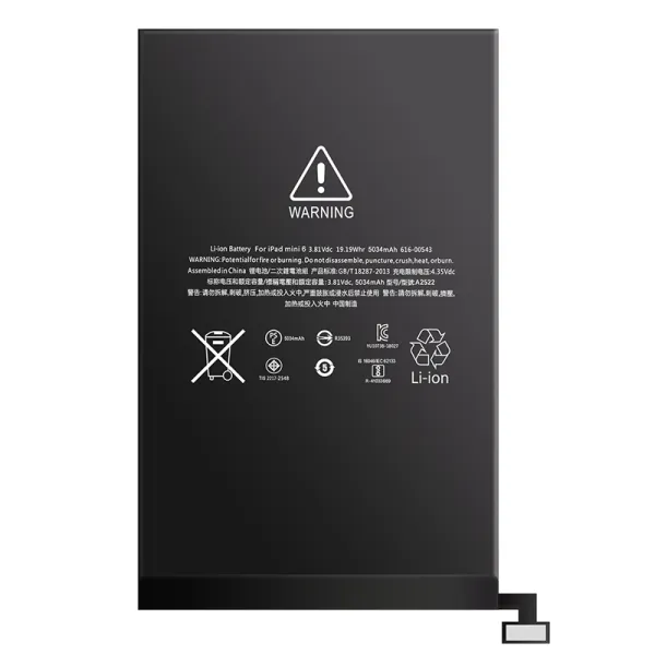 High quality OEM iPad Mini 6 battery A2522 5034mAh tablet battery