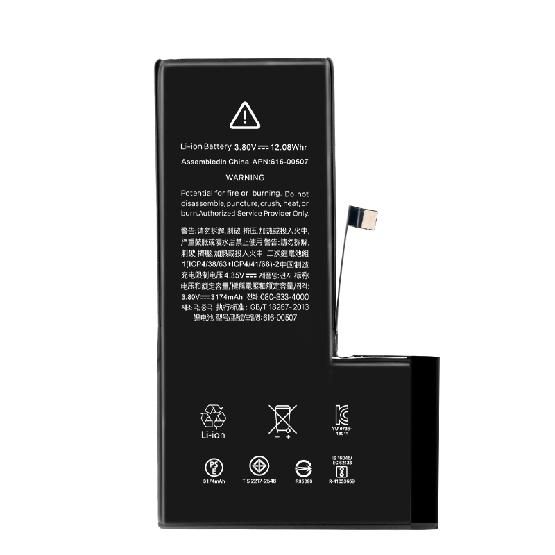 iPhone Xs battery with 3.81V/2658mAh Grade A Cobalt OEM battery cell